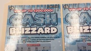 FOUR $5 Cash Blizzard Instant Scratch Off Tickets