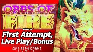 Orbs of Fire Slot - First Attempt, Live Play/Free Spins Bonuses in New Konami game