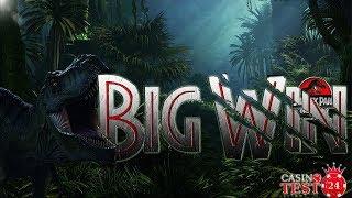 BIG WIN on Jurassic Park - Diliphosaurus Free Spins - Microgaming Slot - 1,50€ BET!