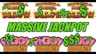 MASSIVE JACKPOT HANDPAY - Lock it Link Eureka & Piggy Banking Slot Machines