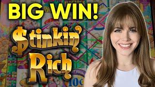 WINNING BIG On Stinkin Rich Slot Machine! 15 Free Spins!