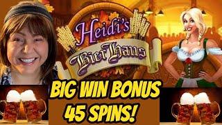 Big Win-45 Spins Heidi's Bier Haus Bonus!