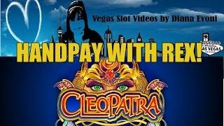 HANDPAY! CLEOPATRA SLOT MACHINE BONUS- WITH REX