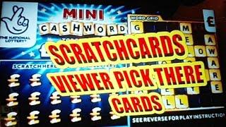 SCRATCHCARDS...VIEWERS TO PICK THE CARDS....