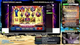 MASSIVE WIN On Circus Slot During Free Spin Bonus With LOT Retriggers