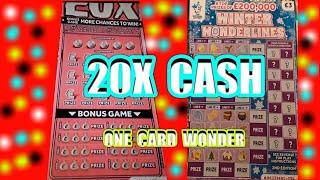 20X CASH Scratchcard...and Bonus cards....WHoooooOOOOO.......One Card Wonder Game