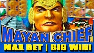 MAYAN CHIEF SLOT - Max Bet! - Big Wn! - Slot Machine Bonus