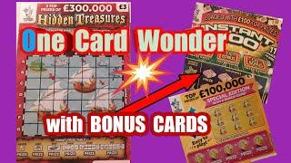 One Card Wonder BONUS Game..HIDDEN TREASURE..AND BONUS Scratchcard.....mmmmmmMMM
