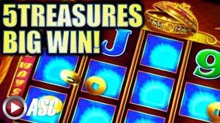 •BIG WIN!• FIVE 5 TREASURES | LIVE PLAY & BONUS - Slot Machine Bonus (SG)