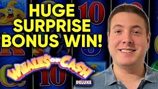 SURPRISE RANDOM BONUS! Huge Win!! Whales Of Cash Deluxe Slot Machine!