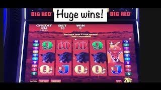 What happens when you can’t start your bonus? Big Red slot Huge bonus win!