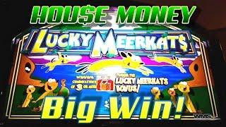Lucky Meerkats Slot Machine - Big Win - House Money!