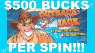 •$5 Outback Jack Slot! $500 Bucks A Spin! Aristocrat, IGT WMS High Limit Gambling! Jackpot, Handpay?