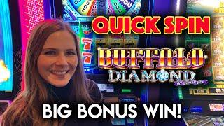 Buffalo Diamond BIG WIN BONUS! Lots of Re-Triggers!!