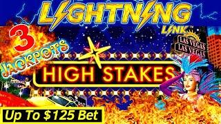 Up To $125 BET ! High Limit Lightning Link Slot Machine 3 HANDPAY JACKPOTS ! Super High Limit Slot