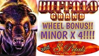 Buffalo Grand | Big Win | Wheel Bonus Minor X 4 | 8 Petals Gardens of Magic Slot Machine |