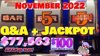 Questions and Answers on November 2022 + Jackpots High Limit Slots YAAMAVA & PECHANGA 赤富士スロット Q & A