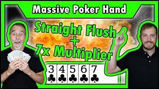 Straight Flush + 7X Multiplier = MASSIVE Video Poker Hand • The Jackpot Gents