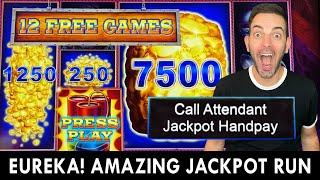 Call Attendant ⋆ Slots ⋆ JACKPOT ALERT on EUREKA REEL BLAST $25 Bet!