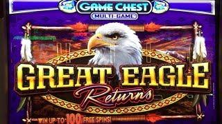 GREAT EAGLE RETURNS Slot Machine WMS - 4x Bonus 2x Good Win 1x Big Win - Amazing Sound !!!