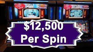 •$12,500 Dollars Per Spin Video Slot High Stakes Vegas Casino IGT, Aristocrat, WMS Machine • SiX Slo