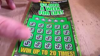 NEW! $5,000 WEEK FOR LIFE $10 MICHIGAN LOTTERY SCRATCH OFF WINNERS! WIN $1 MIL FREE!