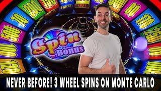 • NEVER BEFORE! • 3 Wheel Spin BONUSES on HIGH LIMIT Monte Carlo