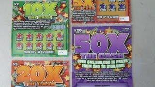 "X times the Cash" Playing all 4 Tickets - Illinois Lottery Instant Scratch Off Tickets