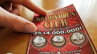 BRAND NEW! $4,000,000 MICHIGAN LOTTERY MILLIONAIRE'S CLUB $30 SCRATCHCARD!