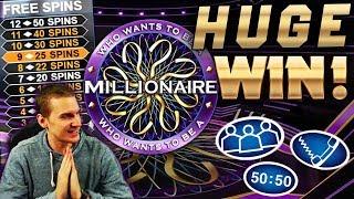 HUGE WIN on Who Wants to Be a Millionaire Slot - £5 Bet