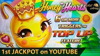 ⋆ Slots ⋆1ST JACKPOT ON YOUTUBE⋆ Slots ⋆ First Time Playing HUGE WIN on Honey Hearts Slot - Triple The Thrill