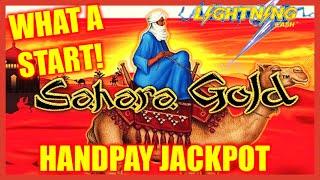 HIGH LIMIT Lighting Cash Link Sahara Gold HANDPAY JACKPOT ~ $25 Bonus Round Slot Machine Casino
