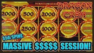 HIGH LIMIT Dragon Cash Link HAPPY & PROSPEROUS MASSIVE HANDPAY JACKPOT ⋆ Slots ⋆$50 Bonus Round Slot