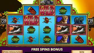 RHINO SAFARI Video Slot Casino Game with a BIG GAME FREE SPIN BONUS • SlotMachineBonus