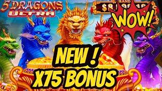 First Spin Bonus Reel Em In & New Game 5 Dragons Ultra!