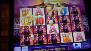 Buffalo Slot Machine BIG line hit 5 BUFFALO WIN