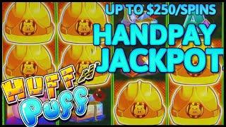 HIGH LIMIT Lock It Link Huff N' Puff HANDPAY JACKPOTS ⋆ Slots ⋆ $150 BONUS ROUND Slot Machine W/ $250 SPINS