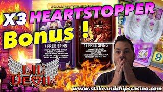 LIL DEVIL Slot HEARTSTOPPER BONUS •️ ( £2 BET ) Compilation CASINO WIN