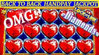 •UNBELIEVABLE HANDPAYS• !! Back To Back Handpay Jackpot On High Limit Lock It Link Diamonds Slot