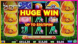 UP TO $30/SPIN for the HUGE WIN on Huff N' More Puff Slots!
