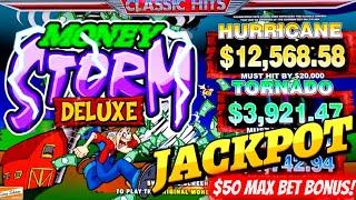 $5,000 Slot Play! $100 Wheel Of Fortune & HANDPAY JACKPOT On MONEY STORM Deluxe Slot Machine | EP-12