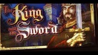 GROUP PLAY HUGE WIN $.25c Denom WMS King and the Sword BONUS FREE Spins