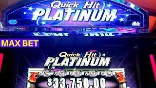 Quick Hit Platinum Slot Machine Max Bet Bonuses - NICE SESSION | Live Slot Play w/NG Slot
