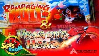 Rampaging Bull &  Dragon's Heat Bonuses by New Ainsworth Slots + BIG HIT on Konami !!!