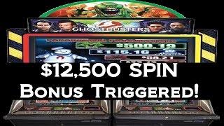 •$12,500 PER SPIN MAX BET! Bonus Triggered! Video Slot Machine Jackpot Handpay Ghostbusters • SiX Sl