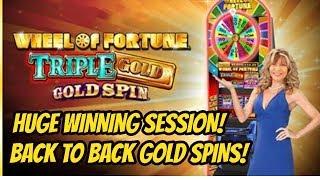 WOW! MUST WATCH TRIPLE GOLD WHEEL OF FORTUNE SESSION