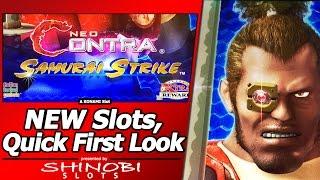Neo-Contra:Samurai Strike and Warrior Re-Loaded Slots - First Look, New Konami titles