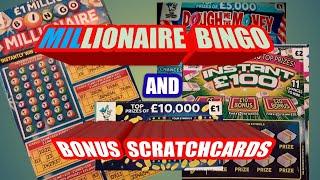Millionaire BINGO Scratchcard..Instant £100..Dough me Money.Cash Match..£100,000 yellow