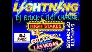 ~$$ 5 MINUTES OF BONUSES $$~ High Stakes Slot Machine ~ Lighting Link ~ 5¢ • DJ BIZICK'S SLOT CHANNE