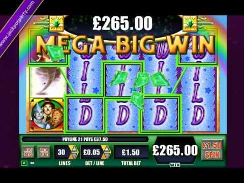 £642.50 Mega Big Win (428x1)Wizard of Oz™Big Slot WIns at Jackpot Party
